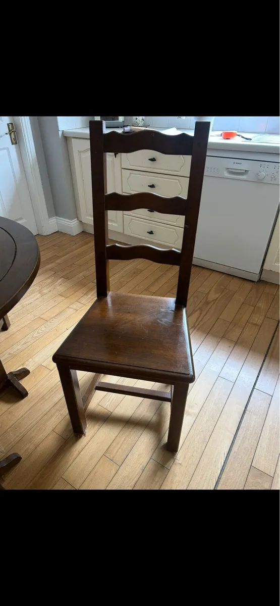 Folding dining room table and 4 chairs - Image 4