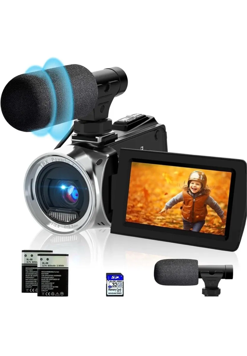 Brand new in box video camera 4K 48MP with extras - Image 1
