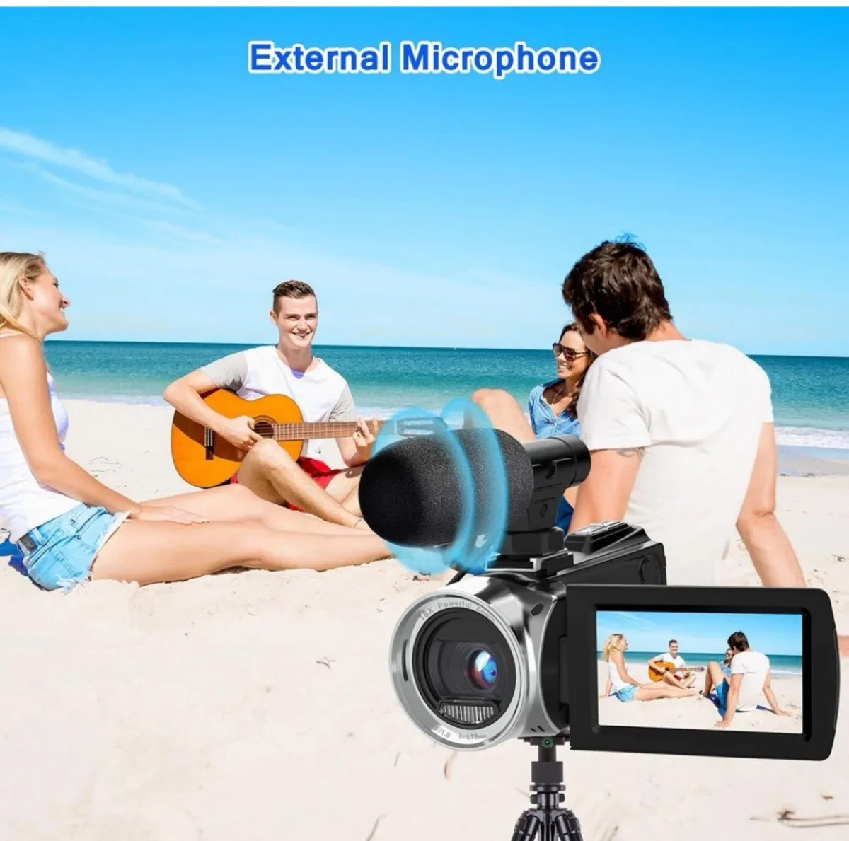 Brand new in box video camera 4K 48MP with extras - Image 3