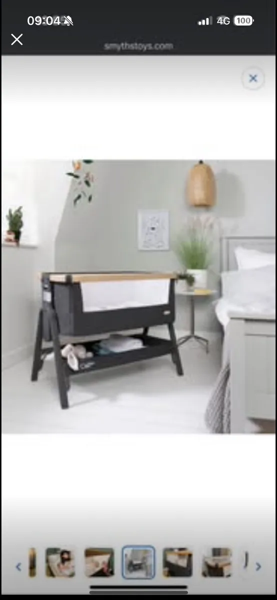Tutti Bambini CoZee Lite Bedside Crib Grey and Oak - Image 3