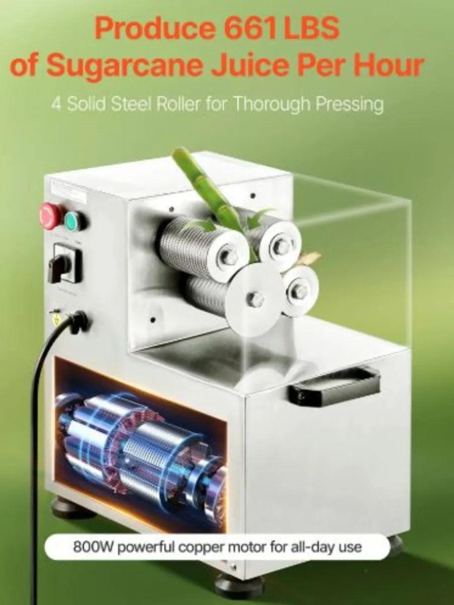 800W Commercial Electric Sugar Cane Juicer 661LBS - Image 2