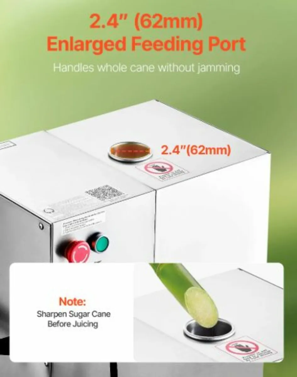 800W Commercial Electric Sugar Cane Juicer 661LBS - Image 4