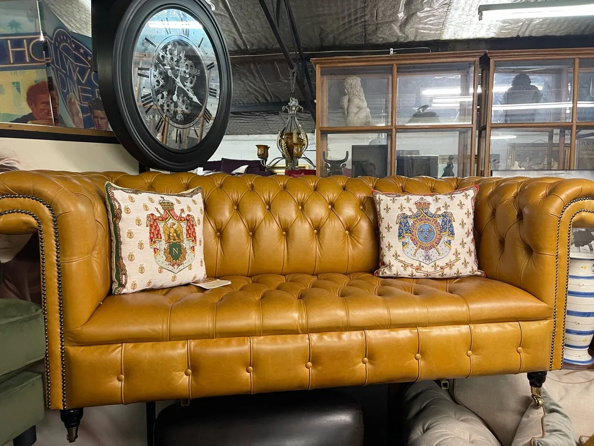 Brand new tan leather sofa - Image 2