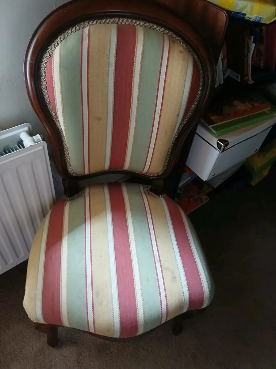 Camp bed footstools rocking chair and 2 antique ch - Image 4