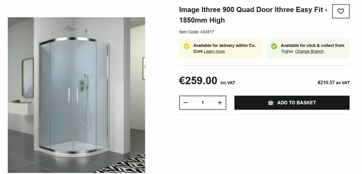 Shower Door Frame (doors not included)
