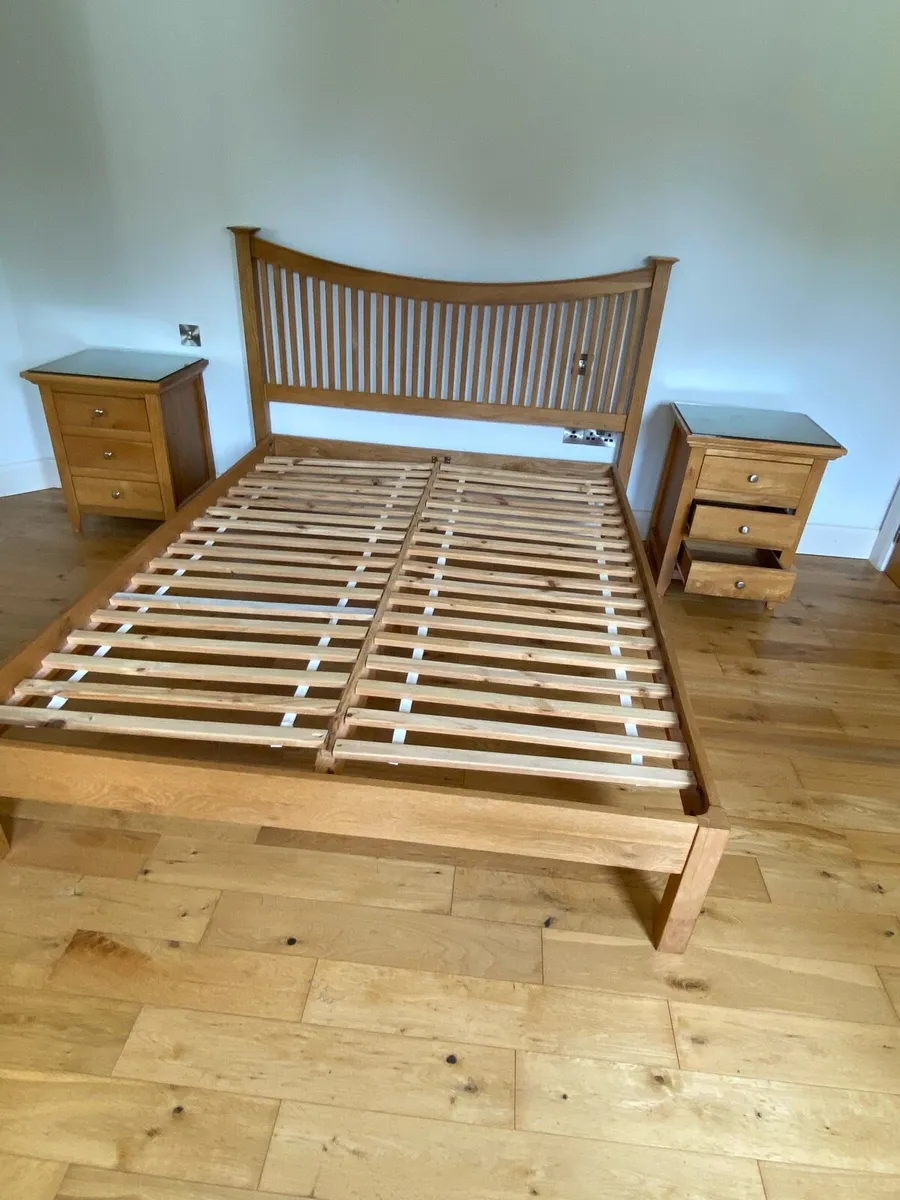 5 ft wooden Bed Frame with Matching Lockers - Image 3