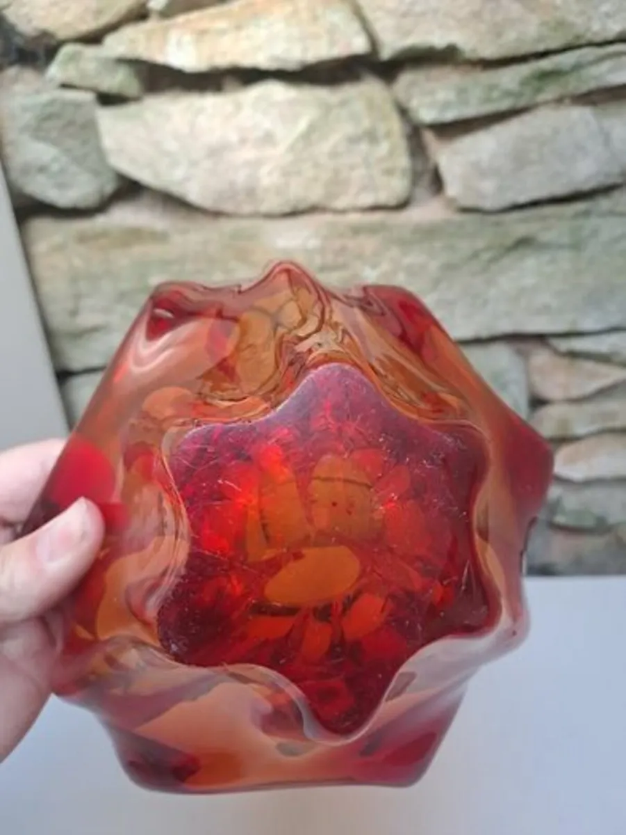 Vintage Murano Vase Red and orange - Image 3