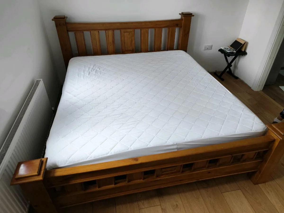 Super king bed with blanket box and Emma mattress - Image 1