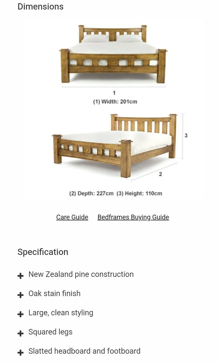Super king bed with blanket box and Emma mattress - Image 3