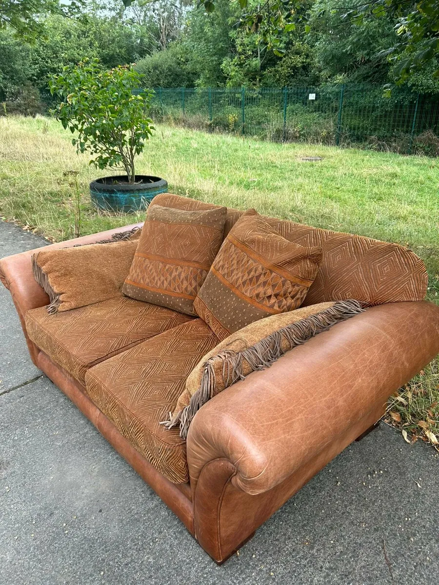 Mantellassi half leather Sofa - Image 2