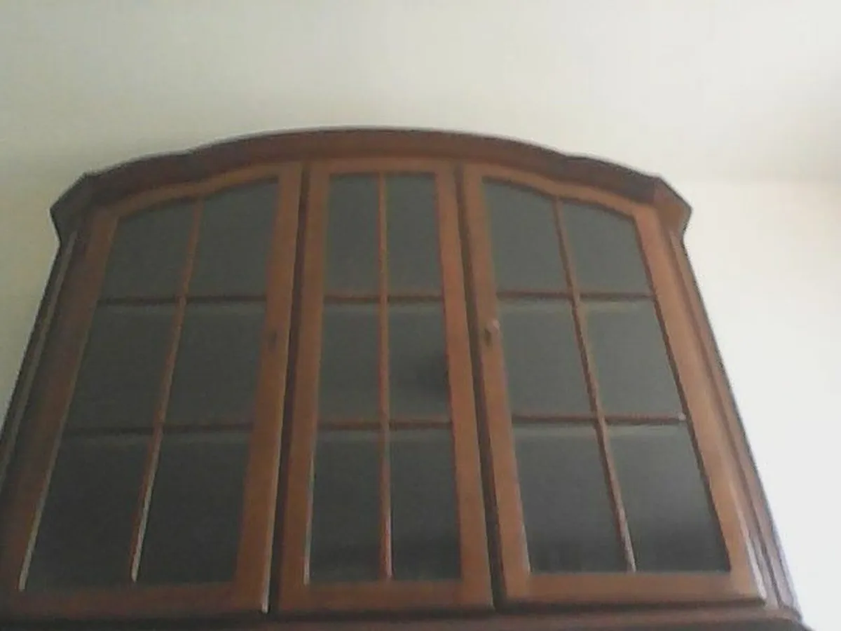 Leather Couch and Cabinet - Image 3