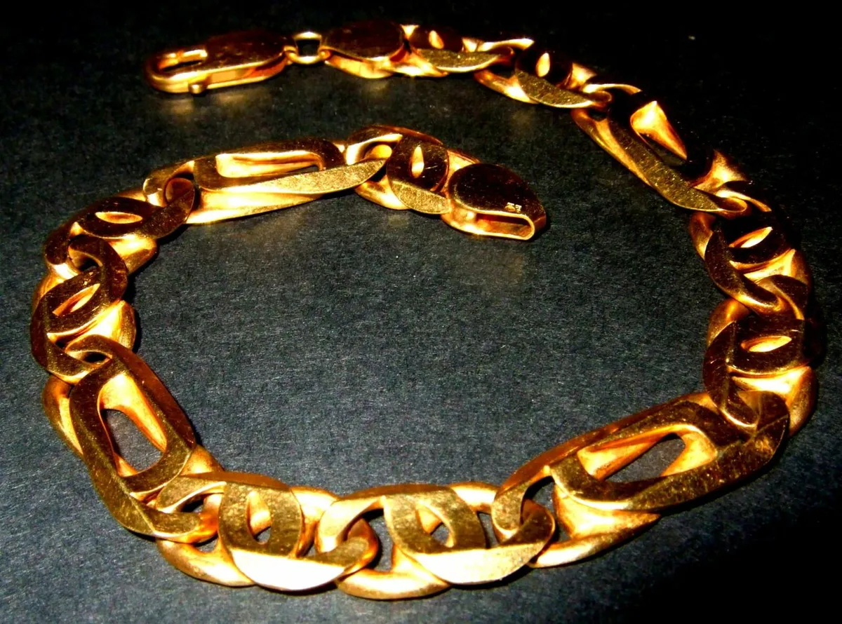 Vintage 9ct Gold Gentlemans Fancy Link Bracelet - Image 4