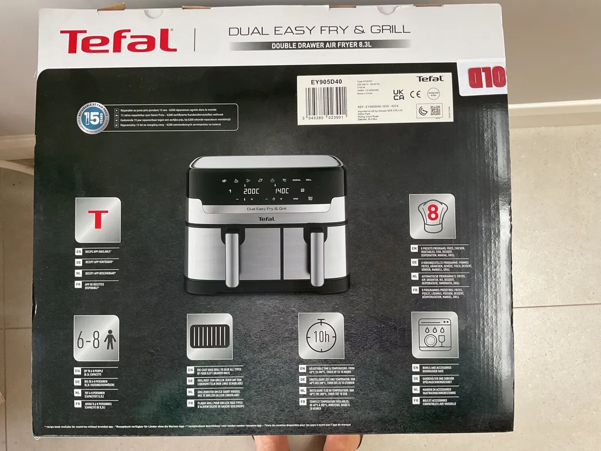 BNIB Tefal Dual Easy Fry & Grill - 8.3 L - Image 2