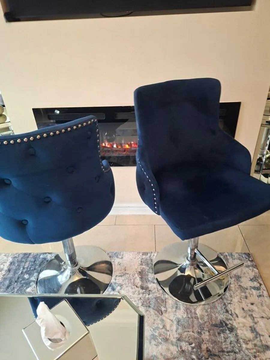 Velvet Bar Stool - Image 2