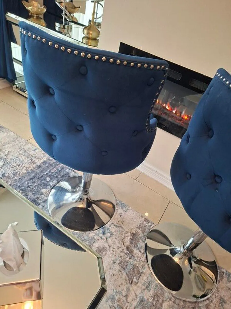 Velvet Bar Stool - Image 4