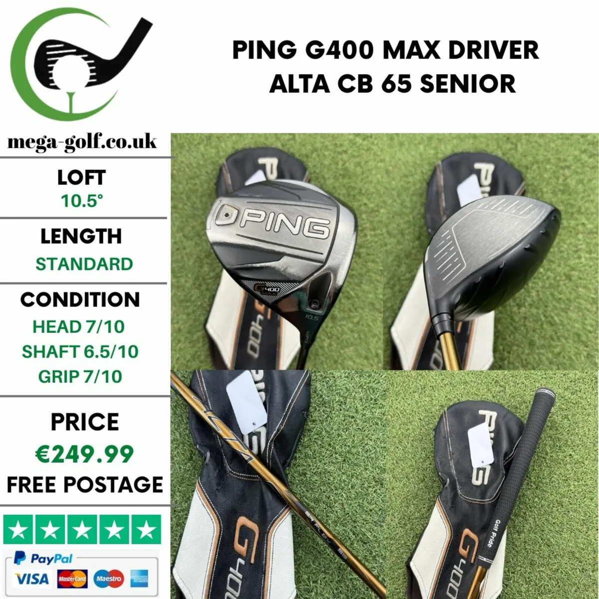 PING G400 MAX DRIVER / 10.5° / ALTA CB 65 SENIOR - Image 1