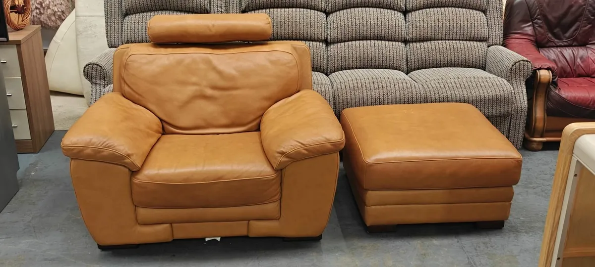 Top Quality Armchair + Foot Stool - Image 4
