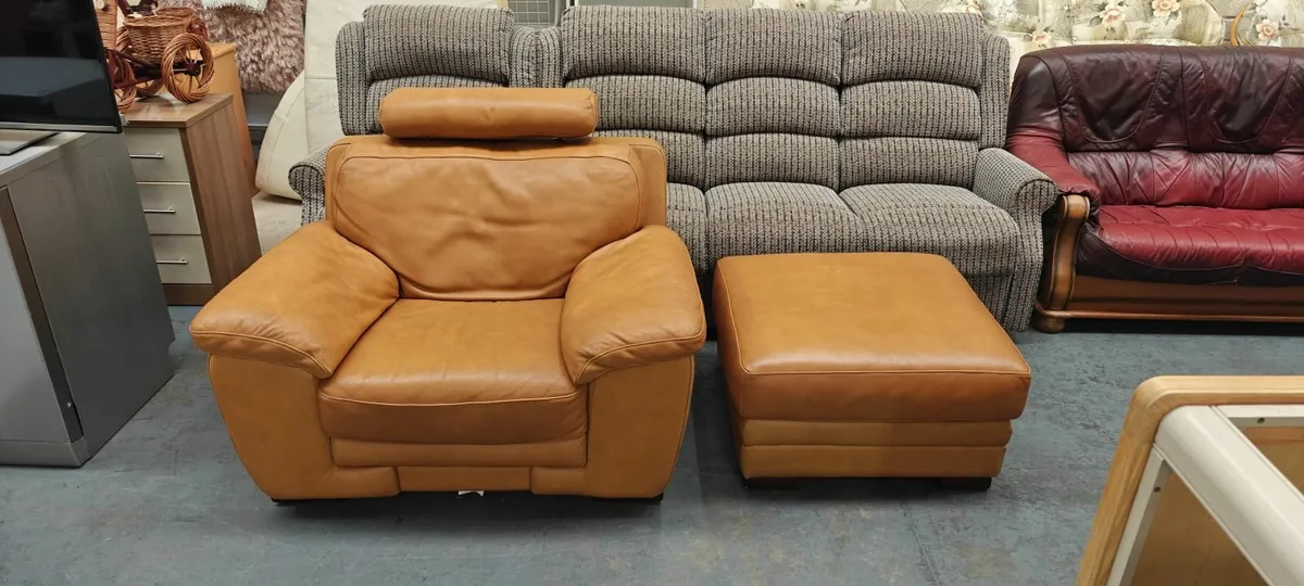Top Quality Armchair + Foot Stool - Image 1