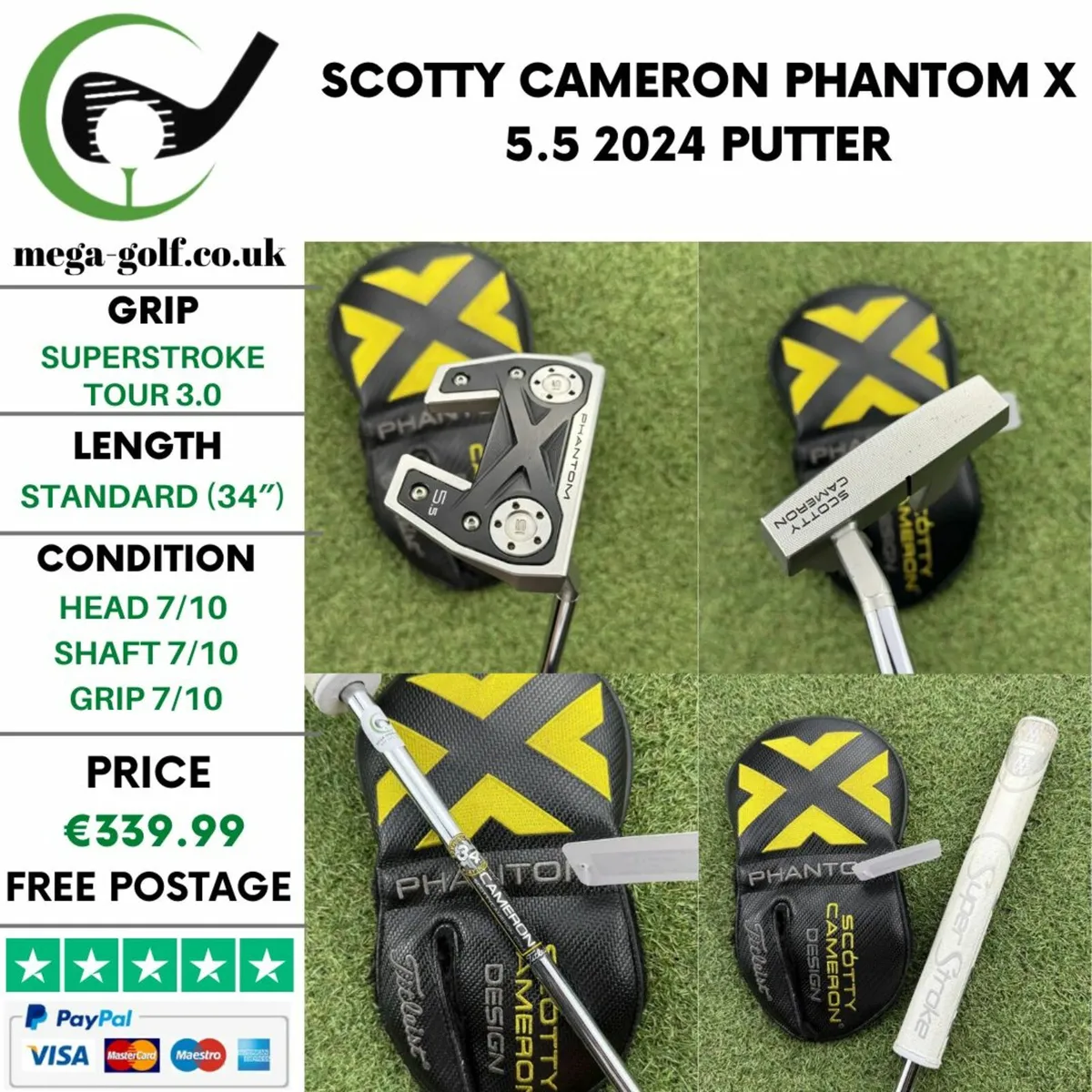 SCOTTY CAMERON PHANTOM X 5.5 2024 PUTTER / 34″ - Image 1