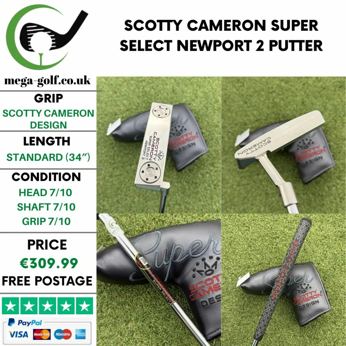 SCOTTY CAMERON SUPER SELECT NEWPORT 2 PUTTER / 34″ - Image 1