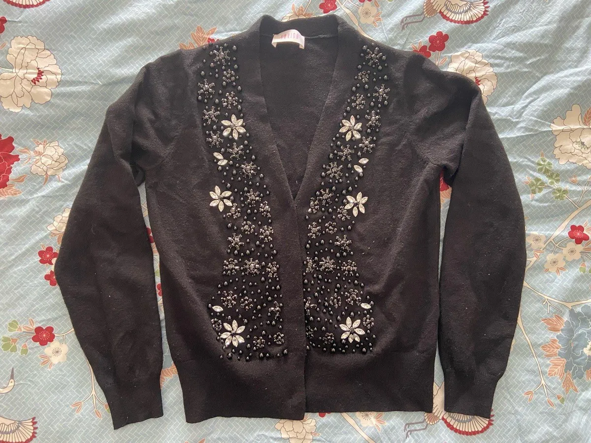 Black beaded cardigan - Image 1