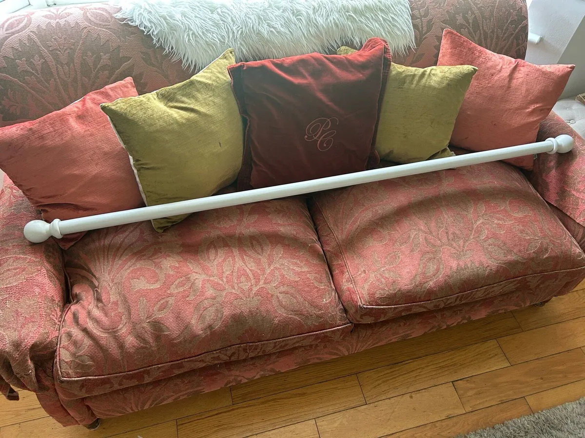 Pale grey wooden Curtain pole - Image 1