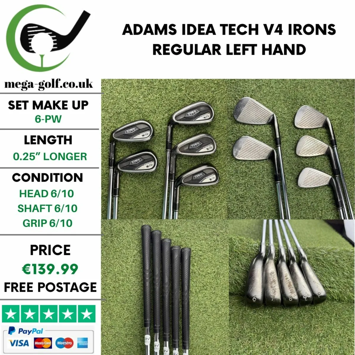 ADAMS IDEA TECH V4 IRONS / 6-PW / REGULAR - Image 1