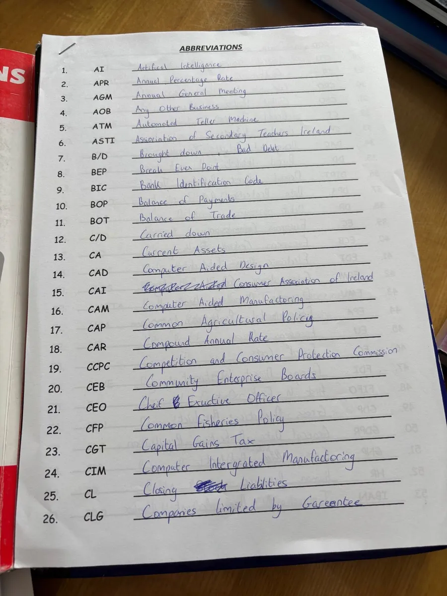 H1 Business Leaving Cert Notes - Image 2