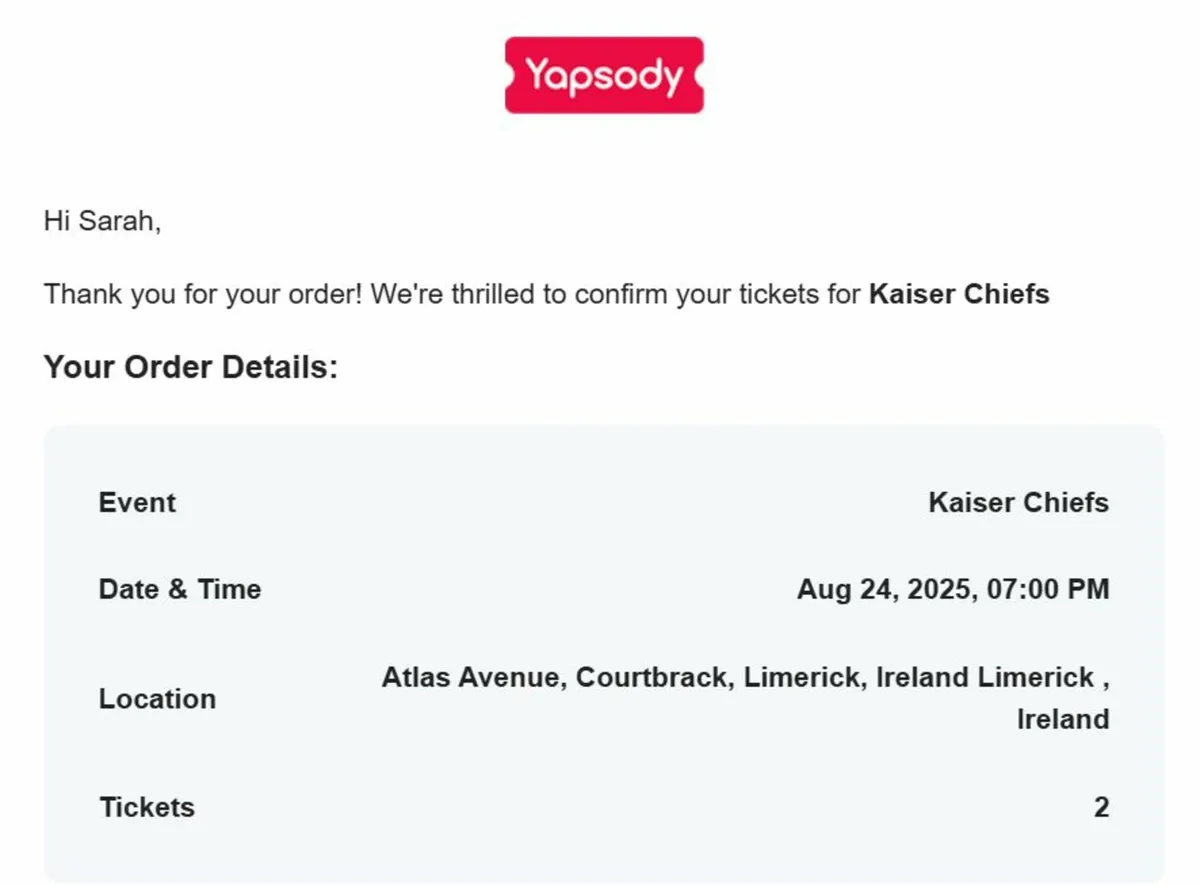 2 x Kaiser Chief Tickets - Limerick - Image 1