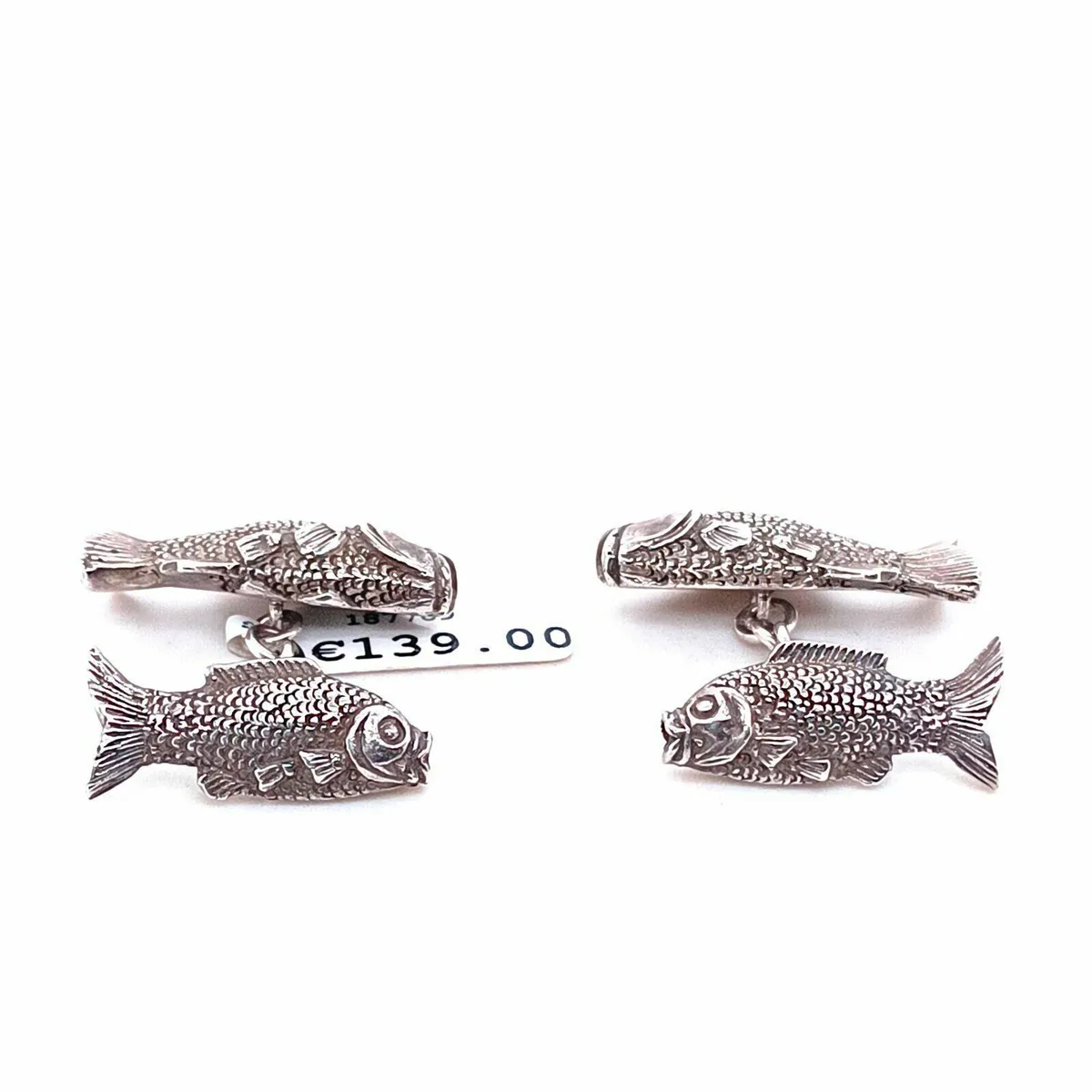 Silver Carp Fish cufflinks - Image 2