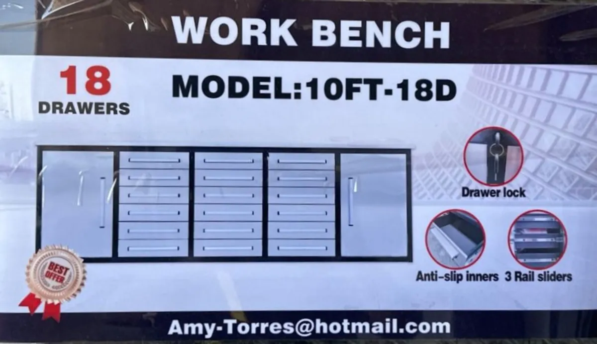 New 10ft Workbench  **Online Auction** - Image 3