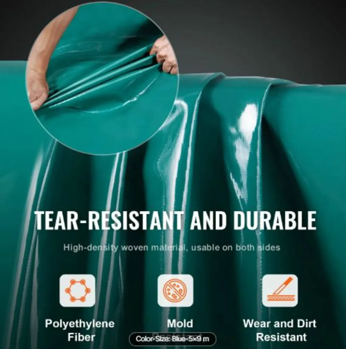 PVC Waterproof Tarp 16.5 x 29.5 ft Heavy Duty PVC - Image 4
