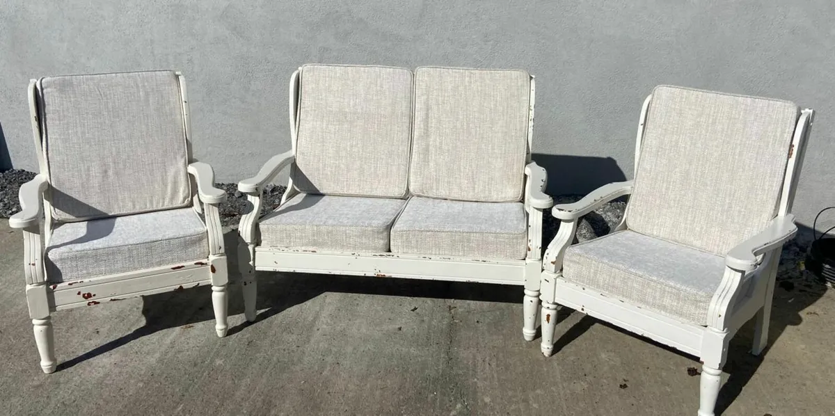 Beautiful 3 Piece Upcycled Solid Pine Suite - Image 1