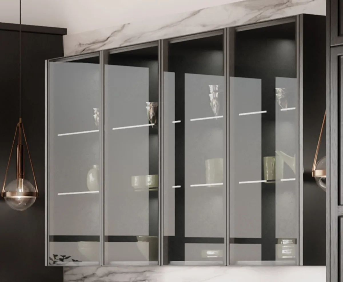 High Quality Black Aluminium Glass Cabinet  doors - Image 2