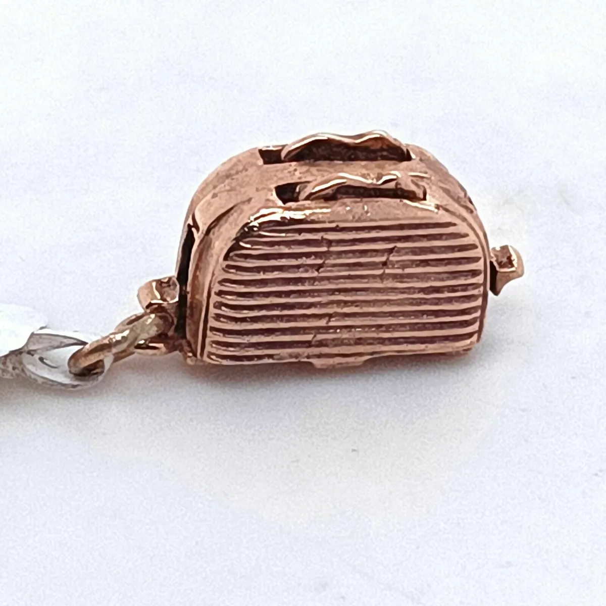 Vintage 9k Rose Gold Toaster Charm Pendant - Image 2