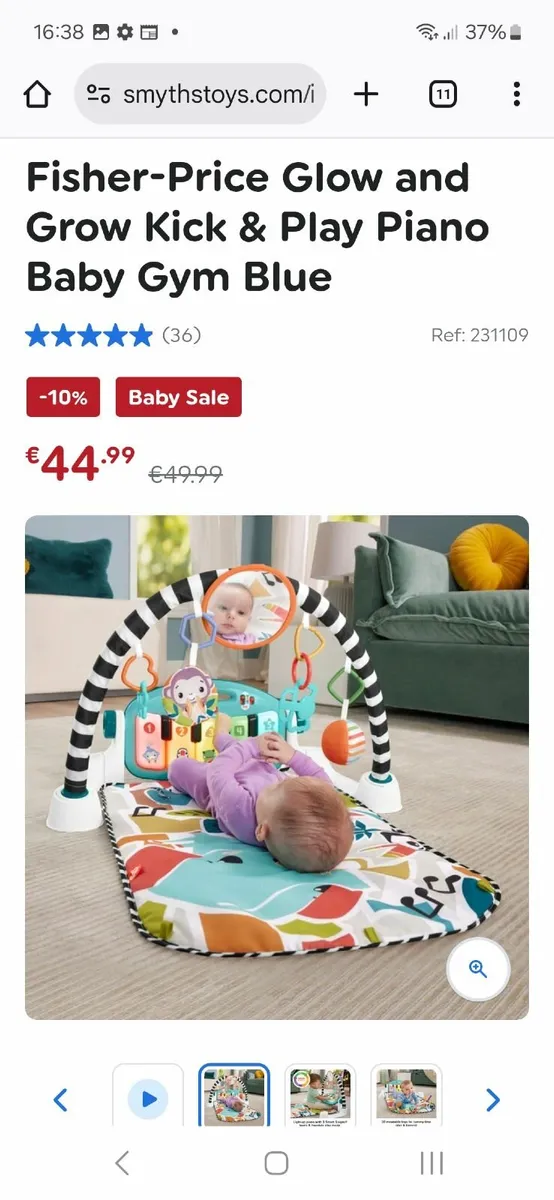 Fisher price kick and play baby play gym / mat - Image 2