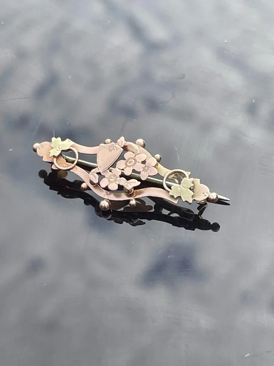 9ct Yellow and Rose Gold Brooch - Image 3