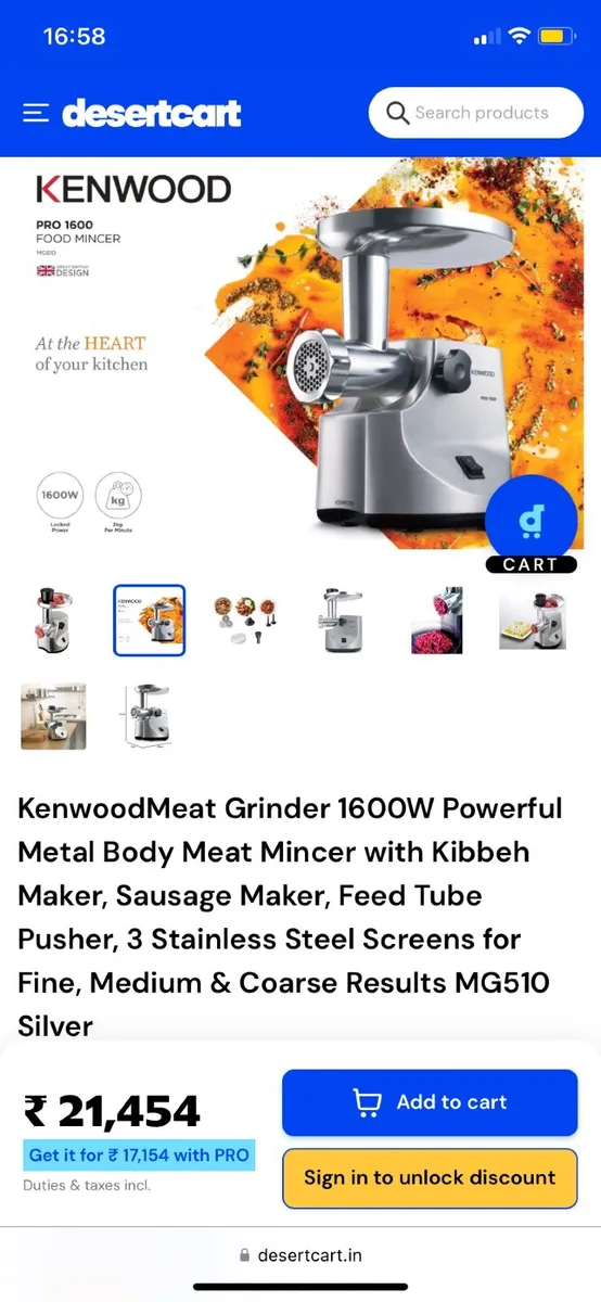 Kenwood 1600 Pro Mincer – Unwanted Gift (New in Bo - Image 2