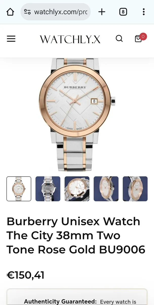 Burberry original watch rose gold - Image 1