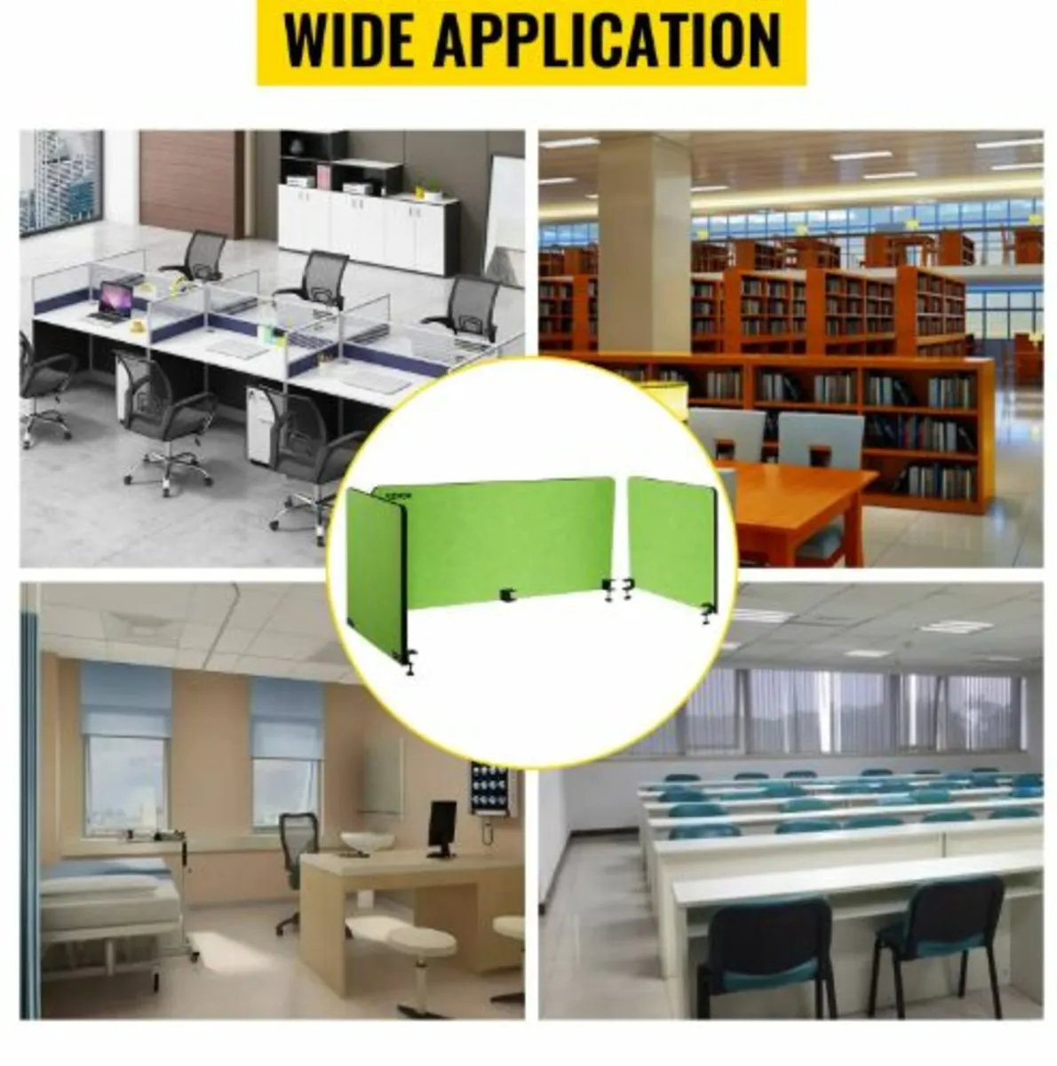 Desk Divider 60'' Desk Privacy Panel, 3 Panels - Image 2