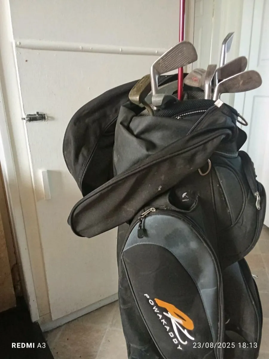 Set off golf clubs  with powerkaddy bag - Image 1