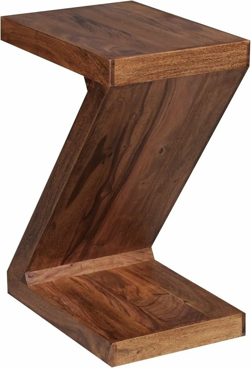 Z Shape Side Table in Solid Sheesham or Acacia Woo - Image 3