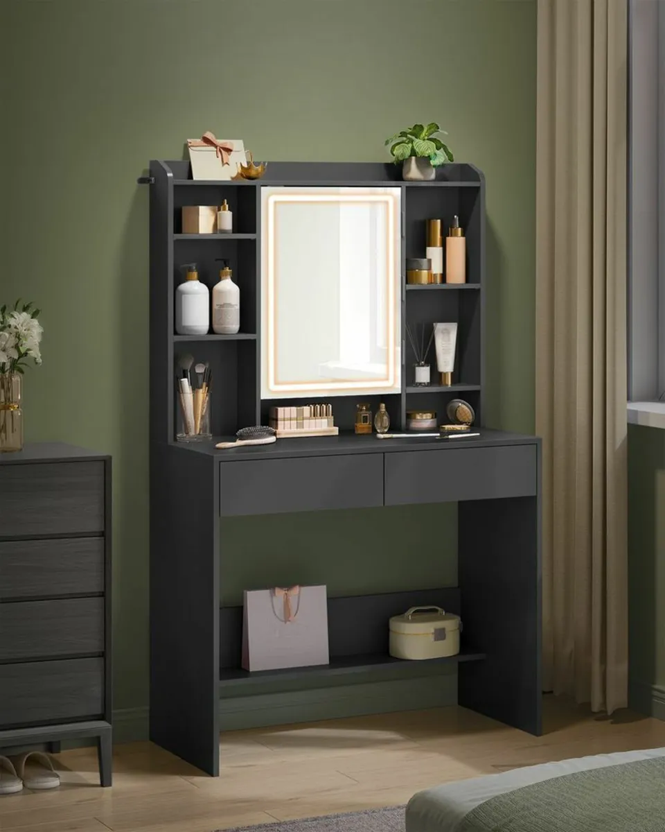 Dressing table Black LED Mirror - Image 1