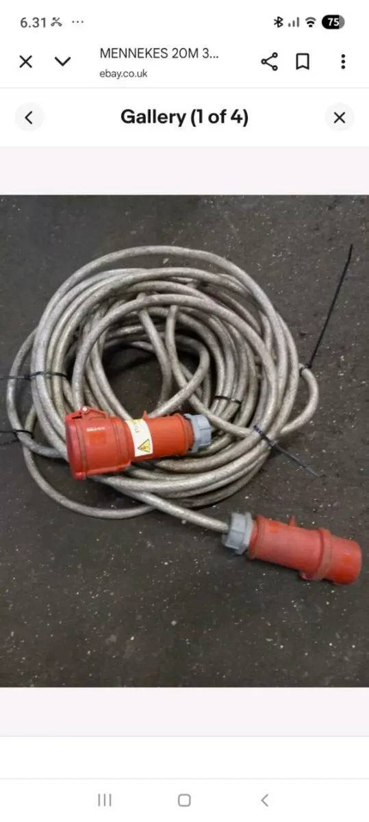 3 phase cable leads 20m long - Image 1