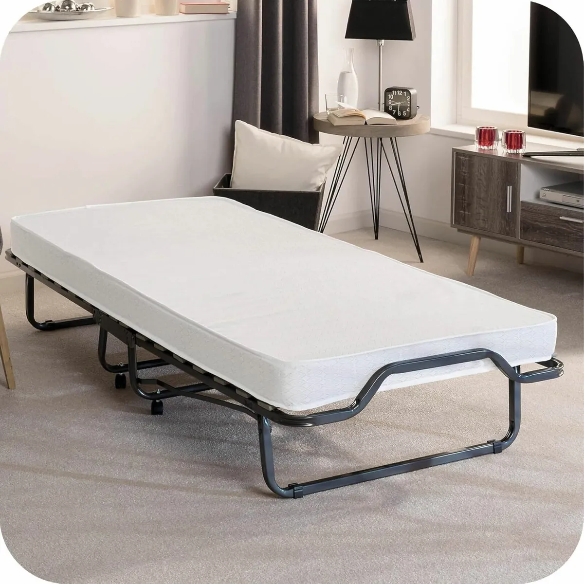 Guest Bed Folding Bed Foldable with Mattress and c - Image 1
