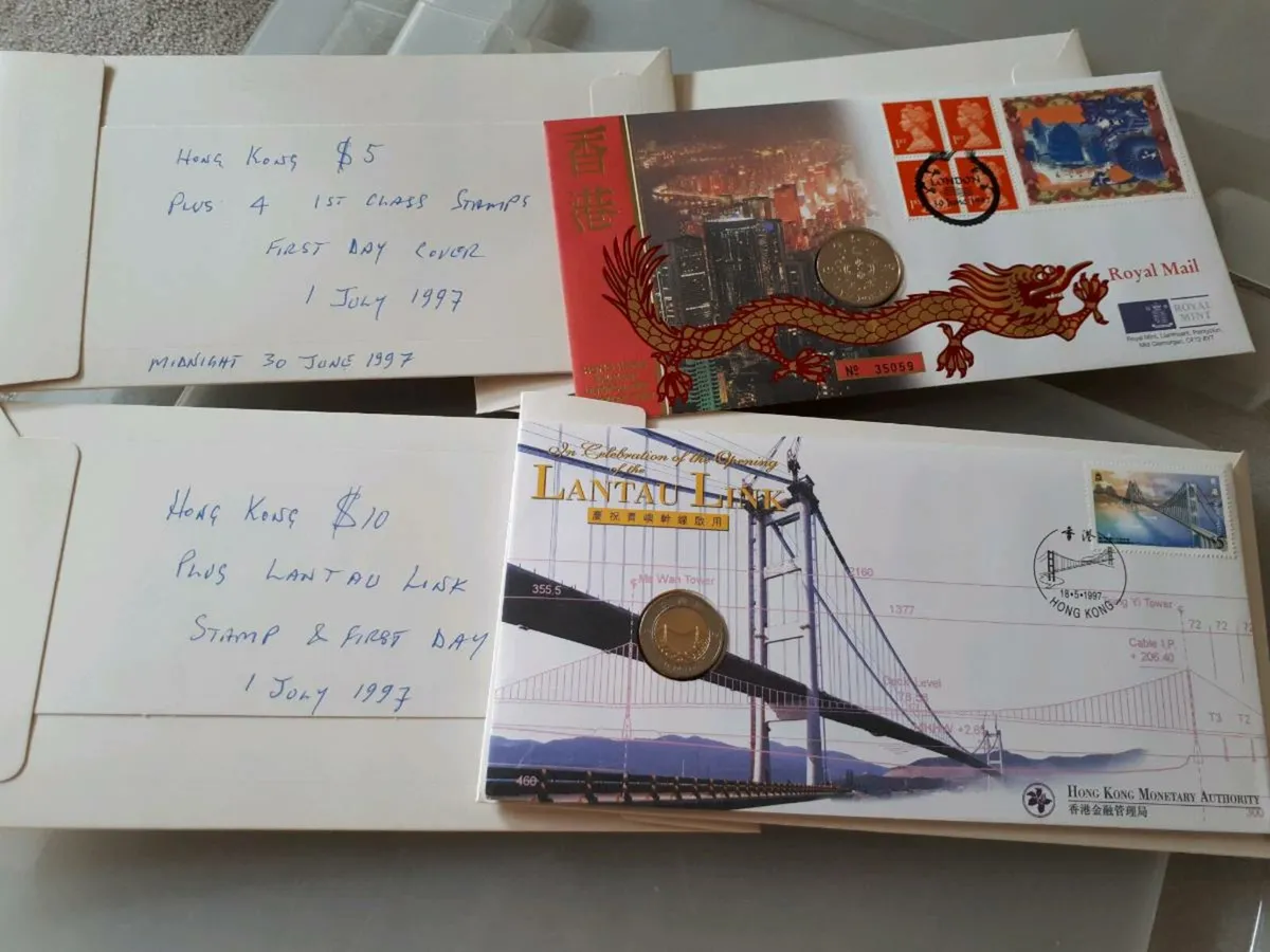 Hong Kong 1st day cover & coins
