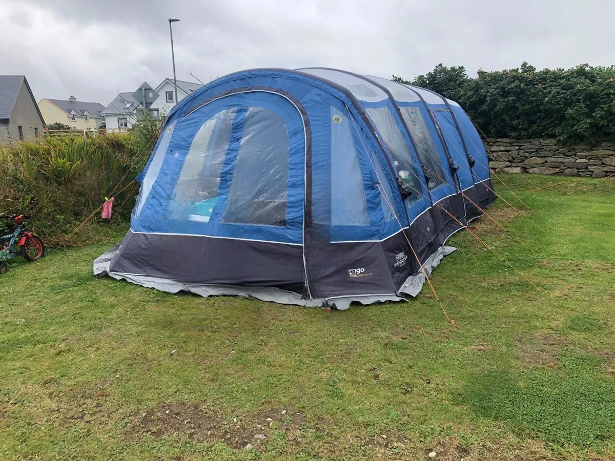 Vango air beam 5 man tent with awning - Image 1