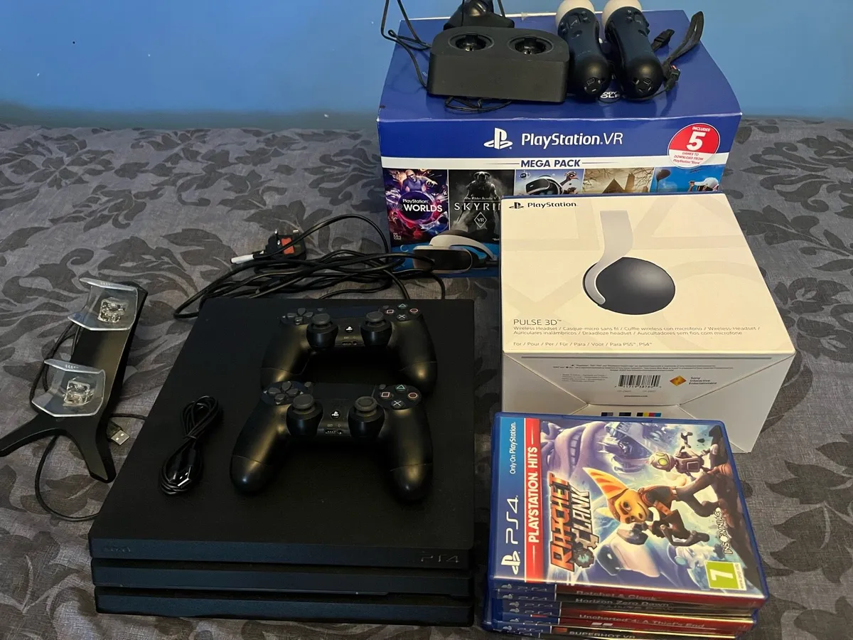 PS4 Pro + PS VR + Pulse 3D Headset Bundle - Image 1
