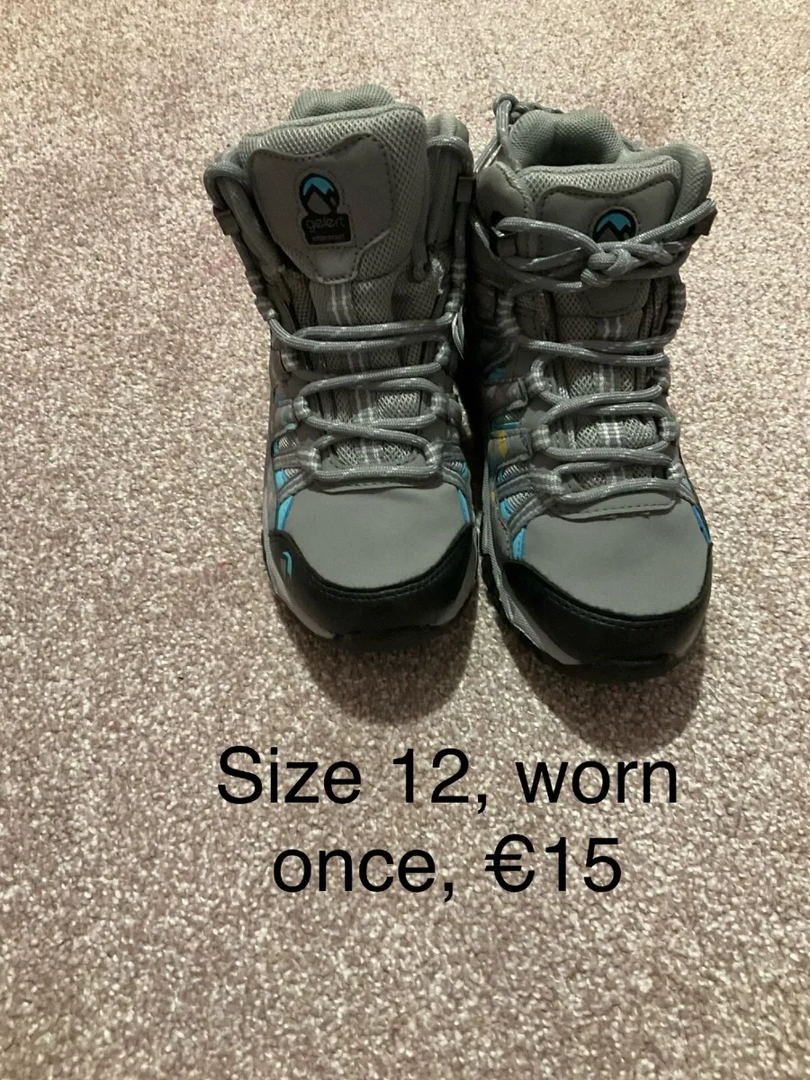 Girls hiking boots, size 12, worn once - Image 1