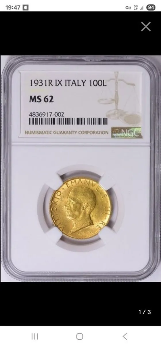 1931 1r Ix Italy 100l Ms62 Ngc
